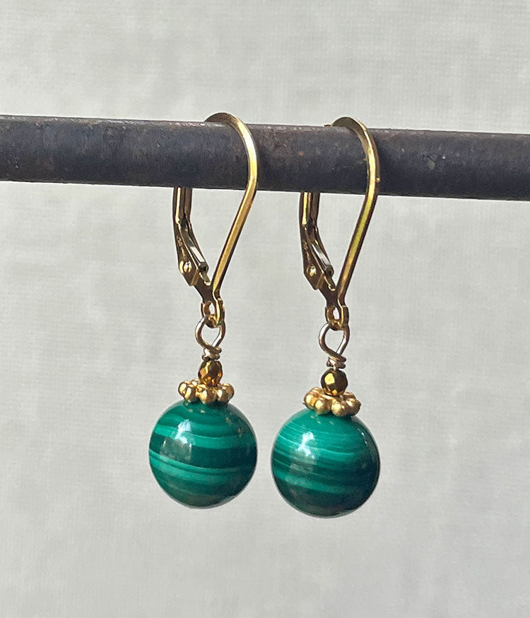 Simple Malachite Earrings
