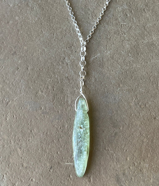 Green Kyanite Y Necklace