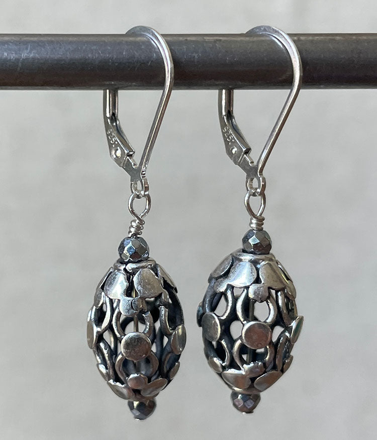 Modern Oval Sterling Earrings