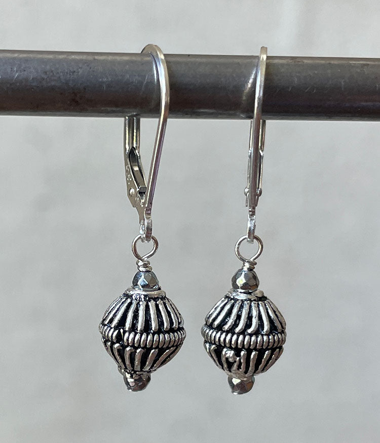 Textured Fluted Sterling Earrings