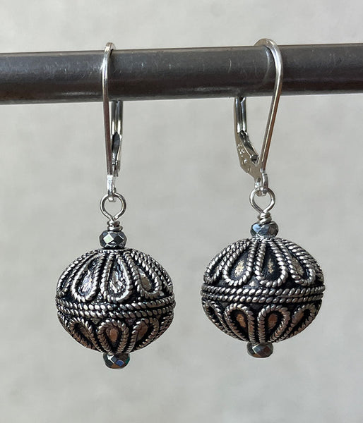 Textured Teardrops Sterling Silver Earrings