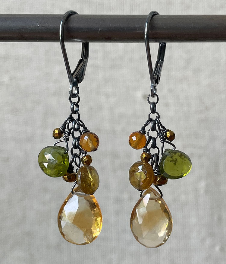 Stream Reflection Cluster Earrings