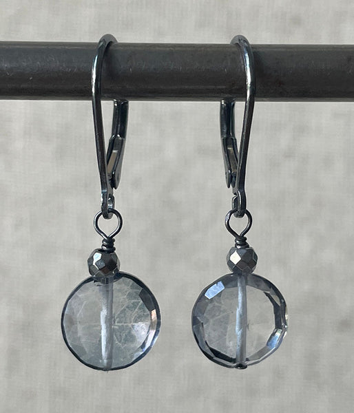 Blue Quartz Faceted Earrings