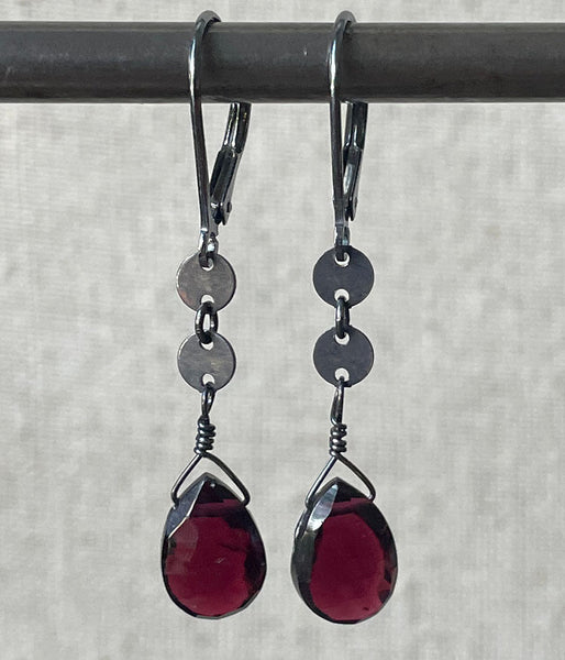 Mirrored Garnet Earrings