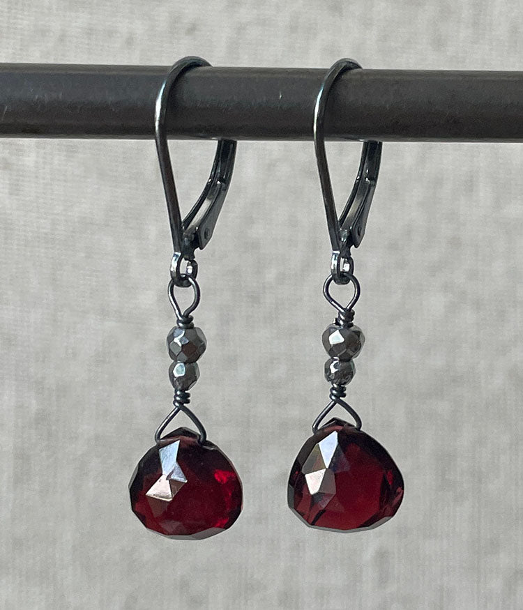 Garnet Meditative Earrings