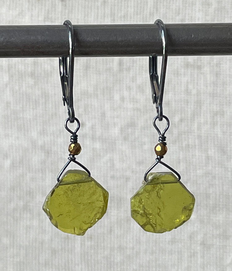 Rugged Vesuvianite Earrings