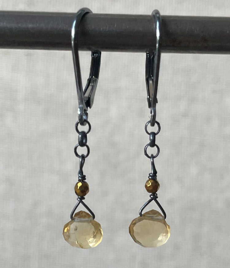 Petite Citrine Chain Earrings