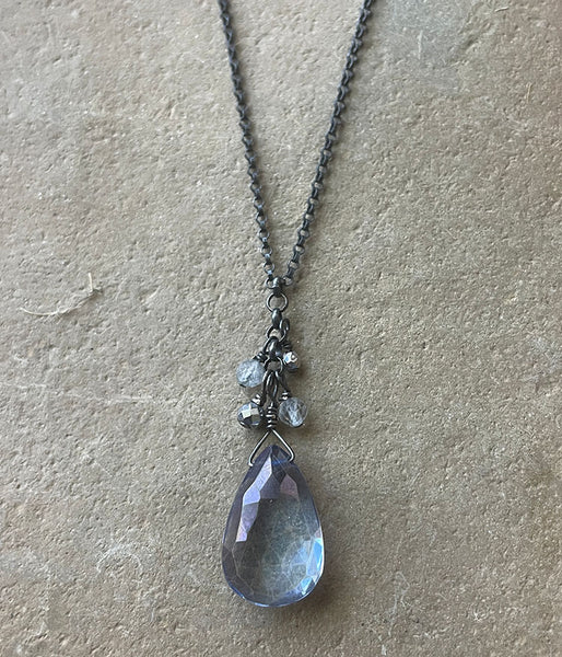 Blue Quartz Cluster Necklace