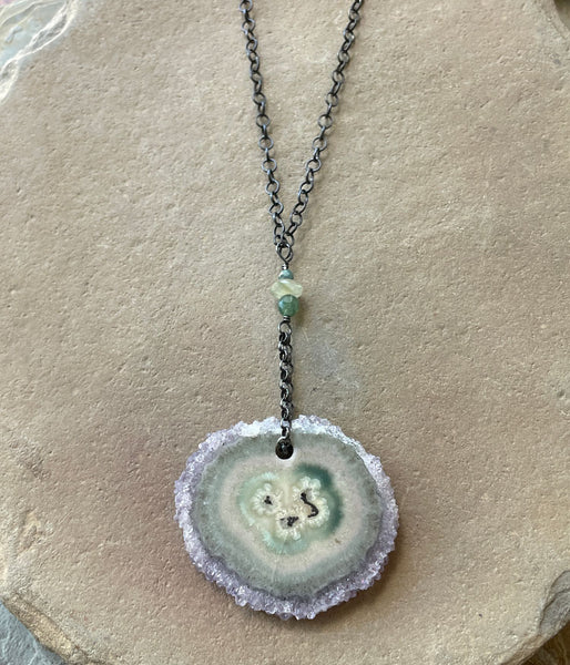 Agate Stalactite Landscape Necklace