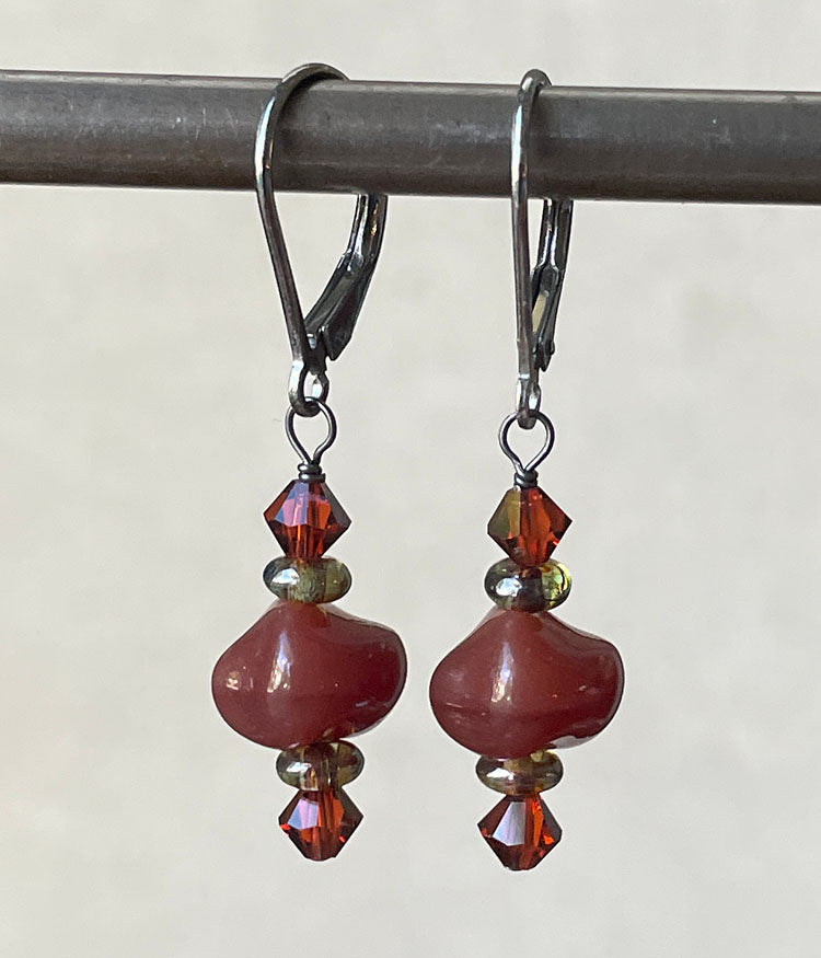 Cinnabar Glass Earrings