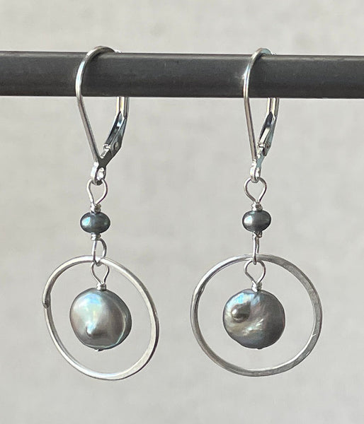 Aviva Spring Earrings (pewter)