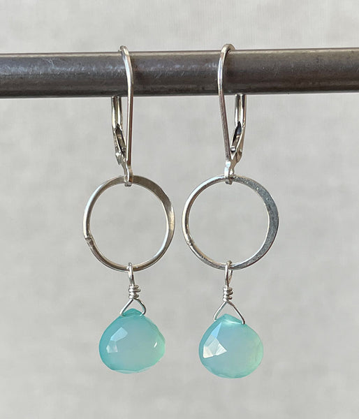 Chalcedony Circle Earrings