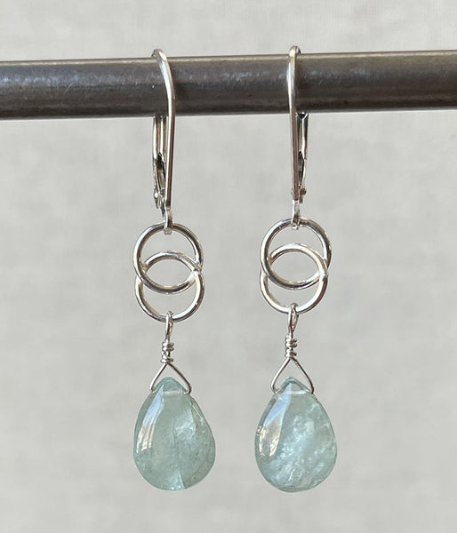 Aquamarine Infinity Earrings