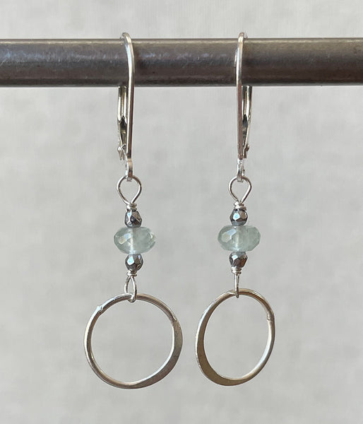 Aquamarine Circle Earrings