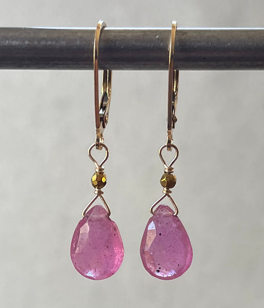 Pink Sapphire Sunset Earrings