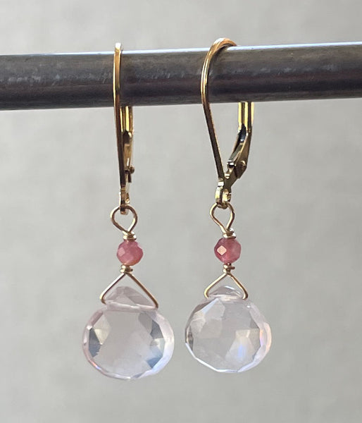 Labyrinth Rose Quartz Earrings
