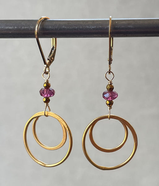 Rhodolite Labyrinth Earrings