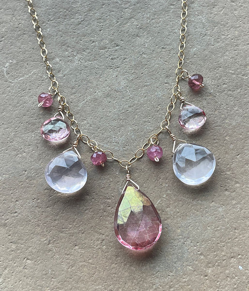 Balance in Pink Fringe Necklace