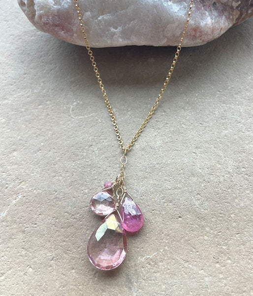 Balance in Pink Cluster Necklace