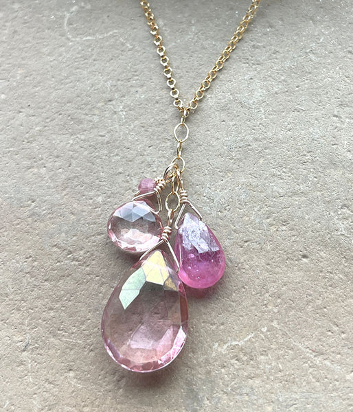 Balance in Pink Cluster Necklace