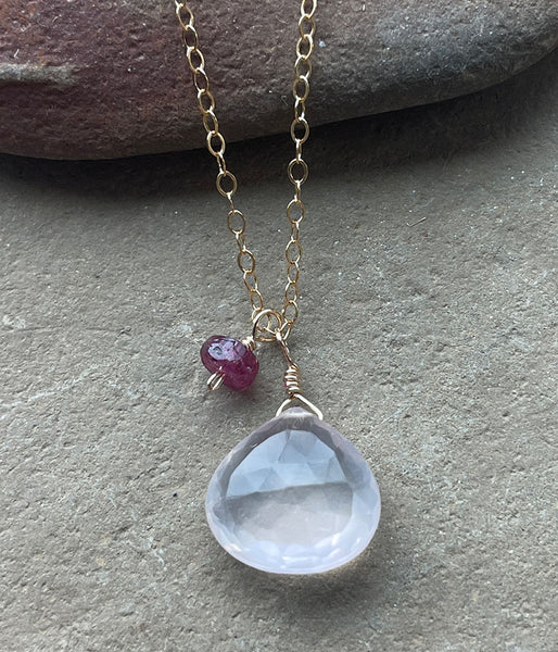 Rose Quartz Sidecar Necklace