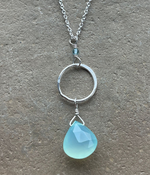 Chalcedony Labyrinth Necklace