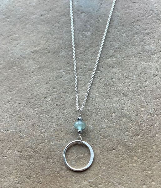 Aquamarine Circle Necklace