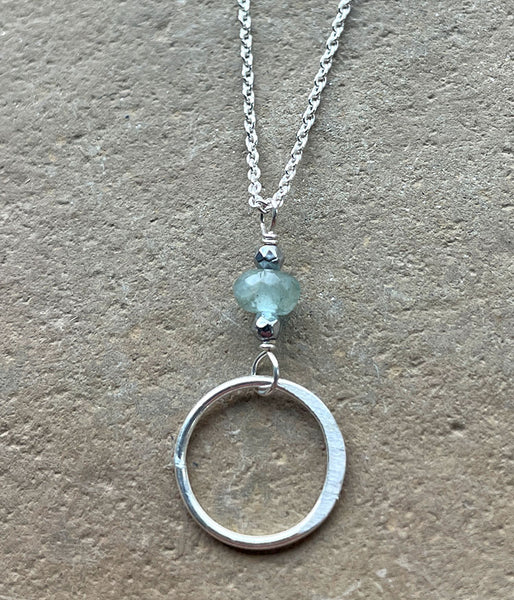 Aquamarine Circle Necklace
