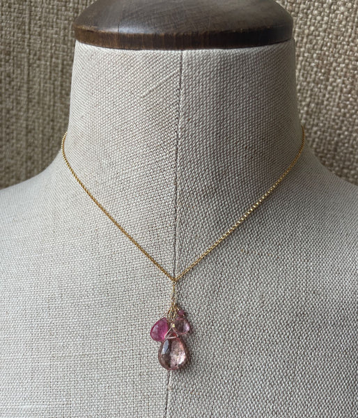Balance in Pink Cluster Necklace