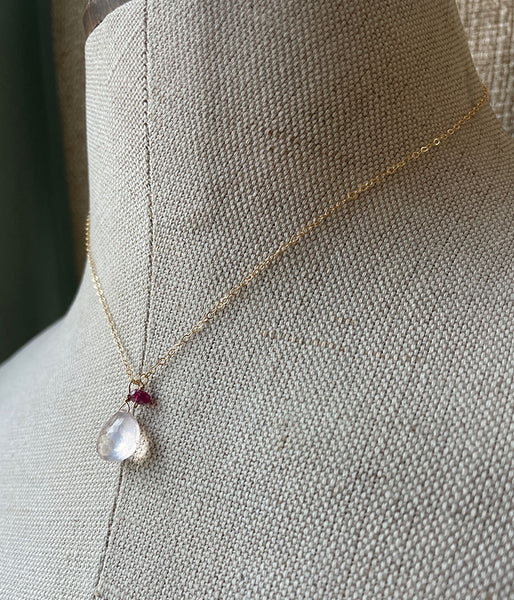 Rose Quartz Sidecar Necklace