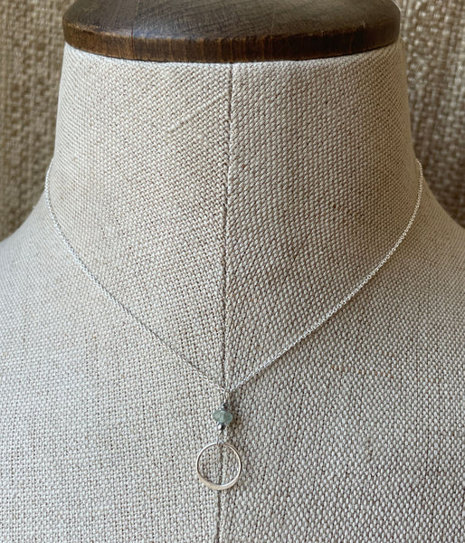 Aquamarine Circle Necklace