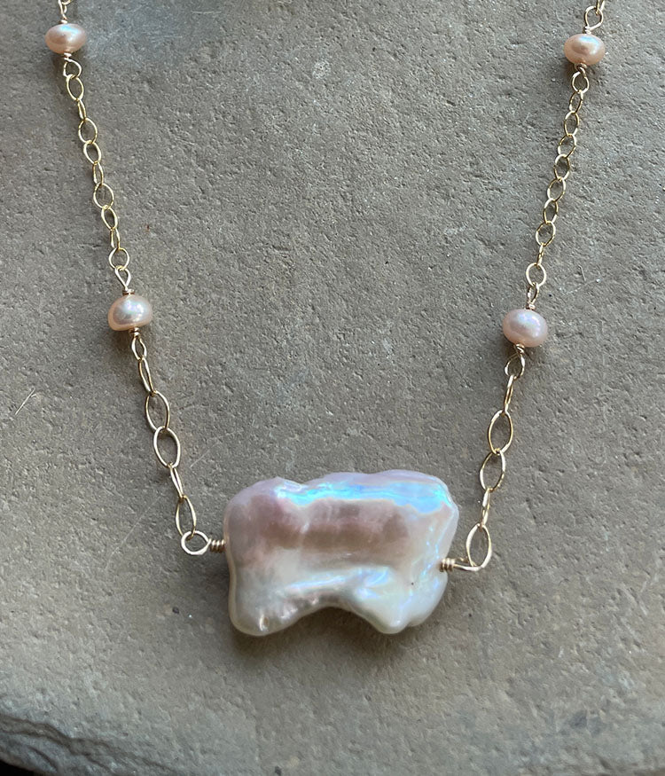 Blush Baroque Pearl Necklace