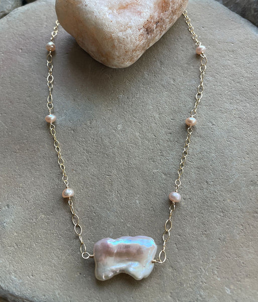 Blush Baroque Pearl Necklace