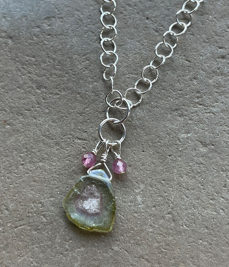 Pastel Watermelon Tourmaline Necklace