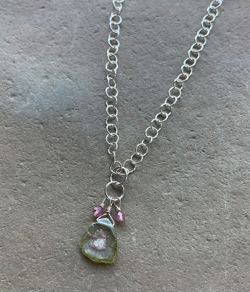 Pastel Watermelon Tourmaline Necklace