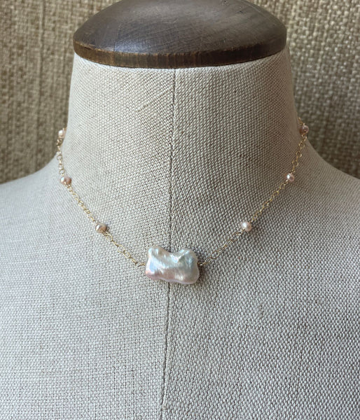 Blush Baroque Pearl Necklace