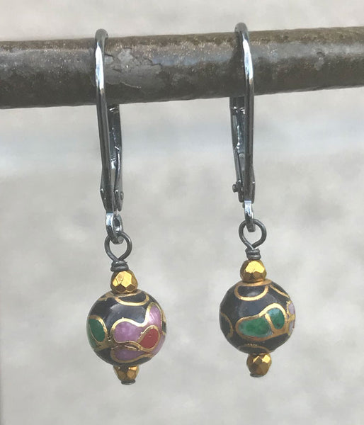 Vintage Cloisonné Earrings