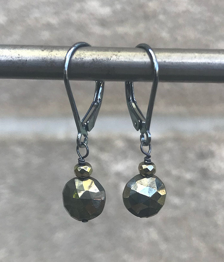 Simple Pyrite Earrings