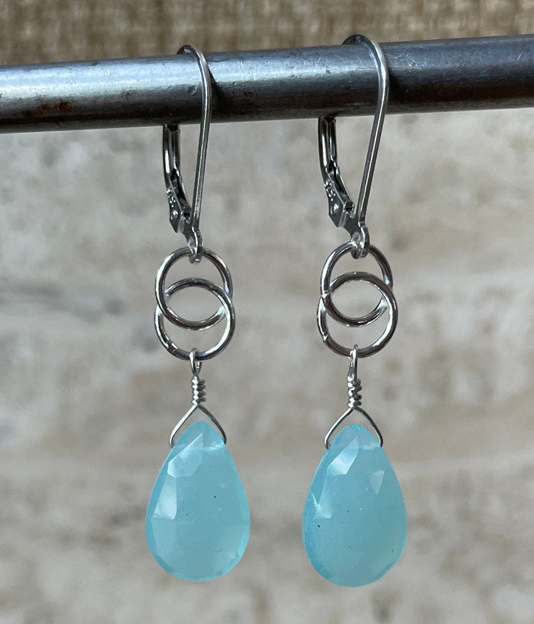 Chalcedony Kris Earrings