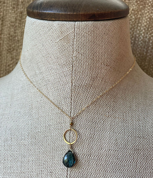 London Blue Topaz Golden Circle Necklace