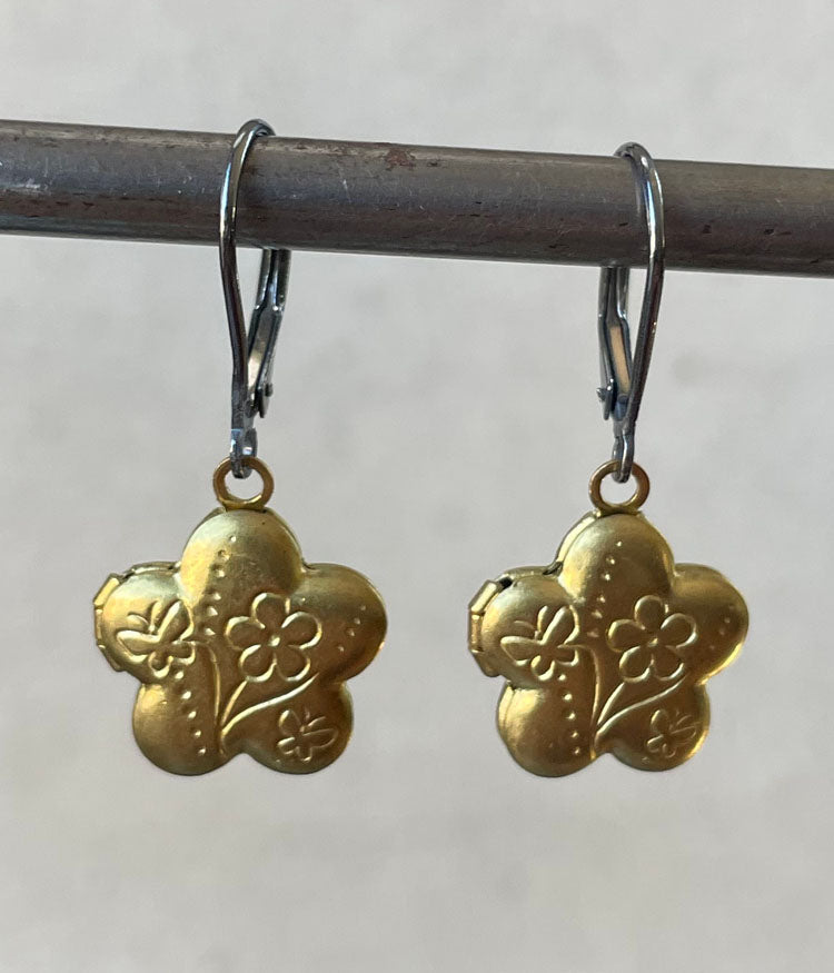 Flower Locket Earrings