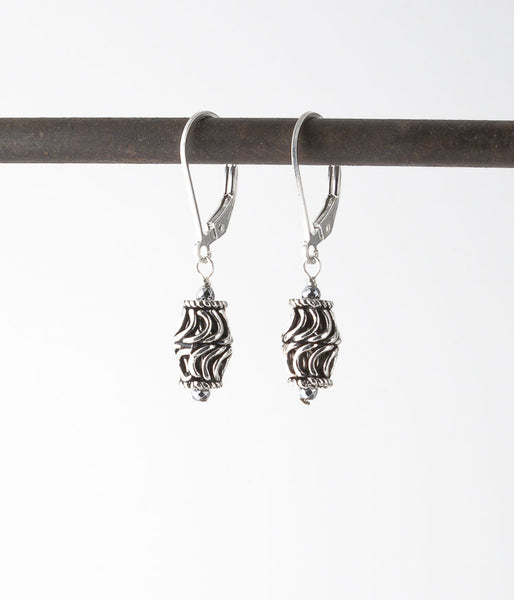 Turkish sterling silver. 

Earrings, 1.25"